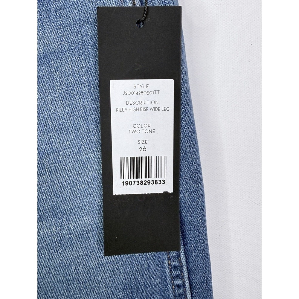 Veronica Beard Kiley High Rise Wide Leg Button Fly Jeans in Two Tone Size 26x34 - Picture 8 of 13